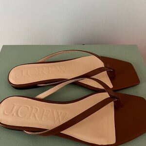 Brand new J. crew leather square toe thong sandal 10.5